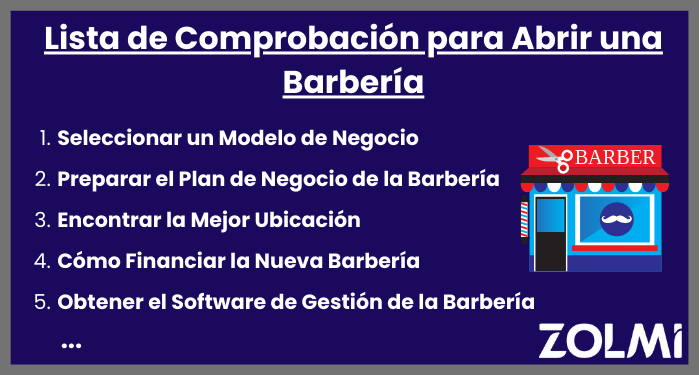 Lista de comprobación para abrir una barbería